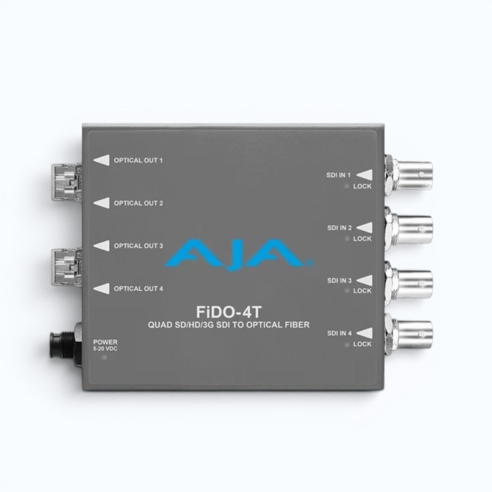 AJA FiDO-4T 4-Channel 3G-SDI to Single-Mode LC Fiber Mini Converter Transmitter