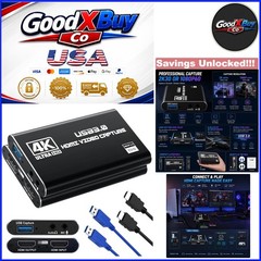 USB 3.0 HDMI Capture Card 1080P 60FPS 4K Pass-Through for PS5, Switch, Xbox, …