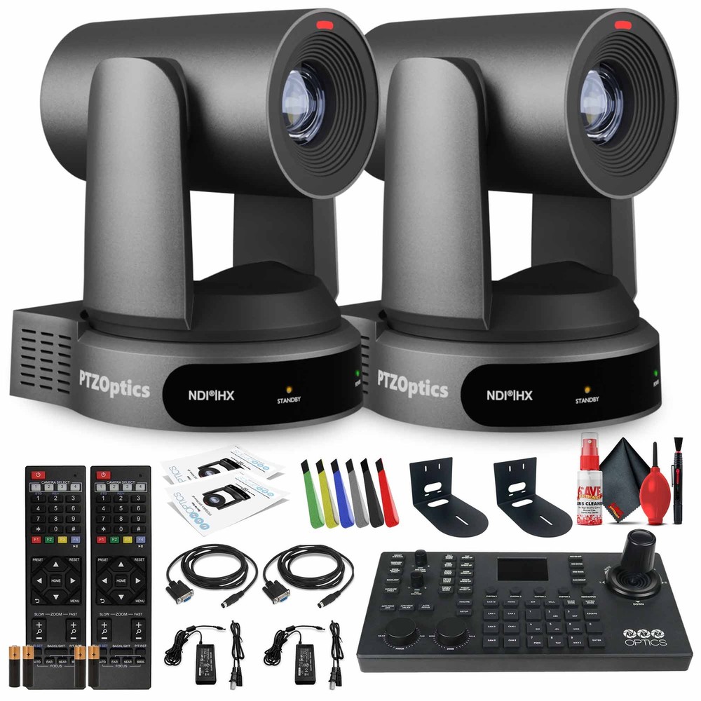 2 x PTZOptics Move 4K PTZ Camera with 30x Zoom (Gray) (PT30X-4K-GY-G3) +