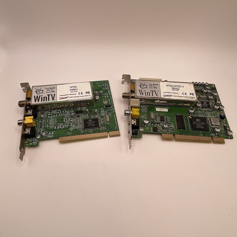 Lot OF 2/PCI SLOT/ TV TUNERS/COAX./ RED,WHITE/S VIDEO IN CARDS/ UNTESTED PARTS