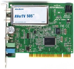 PCI video capture card, with tv tuner, AverMedia 505 remote control, windows 10