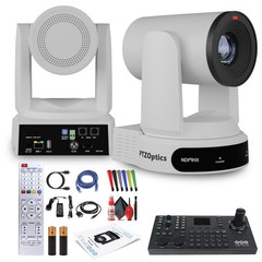 PTZOptics Move 4K PTZ Camera with 30x Zoom (White) (PT30X-4K-WH-G3) + SuperJoy