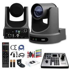 PTZOptics Move SE PTZ Camera with 30x Optical Zoom (PT30X-SE-GY-G3) + PT-JOY-G4