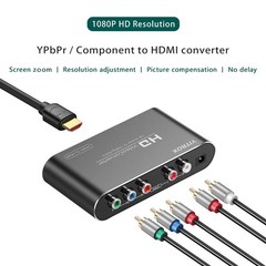 Component to HDMI Converter Upscaler Scaler, YPbPr BLACK