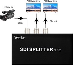 Wiistar SDI Splitter 1×2 Supports SD-SDI, HD-SDI, 3G-SDI Support Black