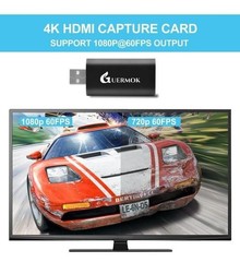 Guermok Audio Video Capture Card, 4K HDMI to USB 2.0 Capture Card, Record to DSL