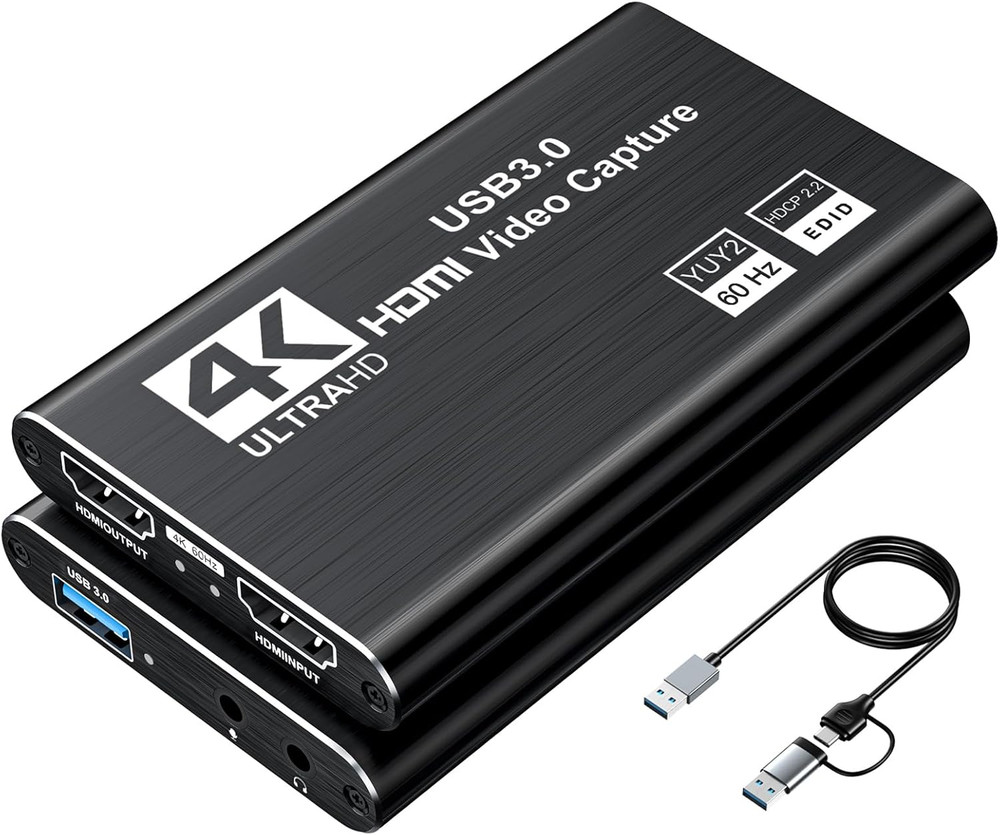 Video Capture Card, Audio Video Capture Card, USB 3.0 Capture Card 4K HDMI Loop-