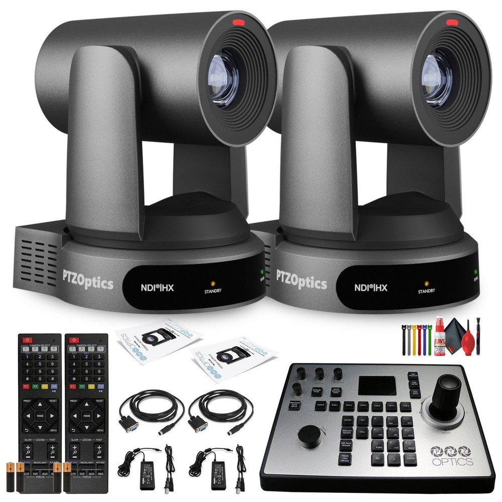 2 x PTZOptics Move 4K PTZ Camera with 30x Zoom (Gray) (PT30X-4K-GY-G3) +