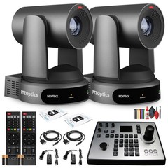 2 x PTZOptics Move 4K PTZ Camera with 30x Zoom (Gray) (PT30X-4K-GY-G3) +