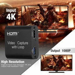 4K USB2.0 HDMI Video Capture Card 1080P Game Record Live Streaming with Loop Out