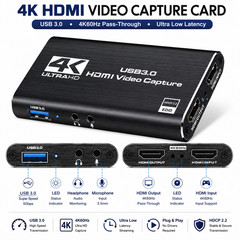 4K HDMI Video Capture Card USB 3.0 1080P60 Recorder OBS PS5 Xbox Streaming