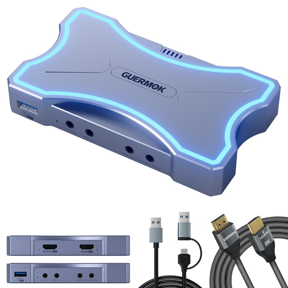 4K HDMI Capture Card with Touch LED, Dual HDMI in/Loop-Out, USB 3.0, 4K@60Hz/…