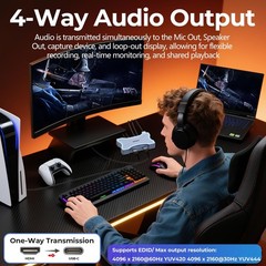 4K HDMI Capture Card with Touch LED, Dual HDMI in/Loop-Out, USB 3.0, 4K@60Hz/…