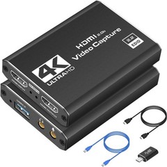 4K HDMI Capture Card USB 3.0 – 1080P 60FPS Gaming & Streaming Video Black