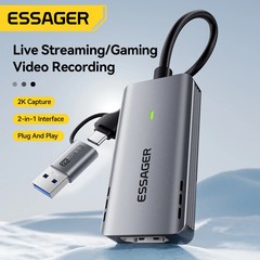 Essager 2 in 1 Video Capture Card HDMI to USB 3.0/Type C Gaming Live Streaming