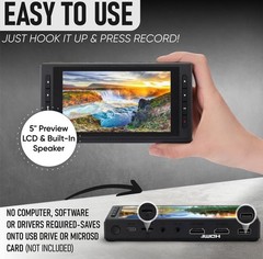 SoundBeast 4K HD Video Capture Box – Capture or Live Stream HDMI AV RCA – 5″ LCD