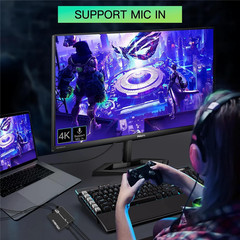 USB 3.0 Video Capture Card HDMI 1Gb Ethernet RJ45 to USB/Type-c Game Grabber Rec