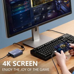 4K Capture Card Grey for Streaming, Recording & Gaming – HDMI Video Capture D…