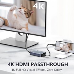 4K Capture Card Grey for Streaming, Recording & Gaming – HDMI Video Capture D…