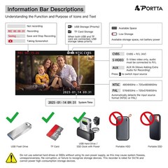 Portta VHS to Digital Converter, HDMI Converter with Screen, Black