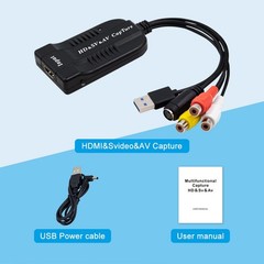 HDMI, AV, RCA, S-Video Video to USB 1080P Audio Video Capture Card Device, US…