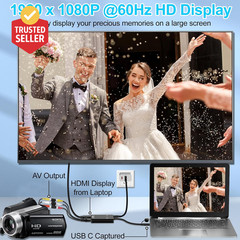 VHS to Digital Converter, RCA to HDMI Adapter USB Video Capture Card for Hi8/Dvd