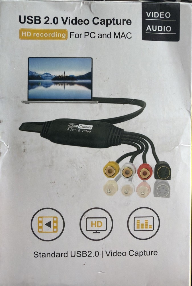 USB 2.0 Video Capture HD Recording For PC And MAC NWT