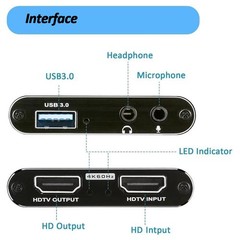 Video Capture Card Box HDMI/USB3.0 Live Streaming Game Console/TV Tiktok Record
