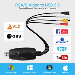Video Capture Card, USB 2.0 Audio Video Capture Card, VHS VCR TV to DVD Conve…
