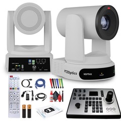 PTZOptics Move 4K PTZ Camera with 30x Zoom (White) (PT30X-4K-WH-G3) + PT-JOY-G4