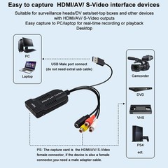 HDMI, AV, RCA, S-Video Video to USB 1080P Audio Video Capture Card Device, US…