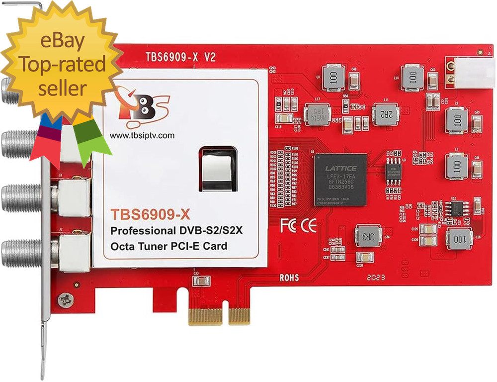 6909X DVB-S/ S2/ S2X 8 Tuner PCI Express Digital Satellite TV Card for Live TV