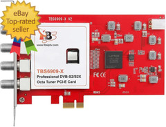 6909X DVB-S/ S2/ S2X 8 Tuner PCI Express Digital Satellite TV Card for Live TV