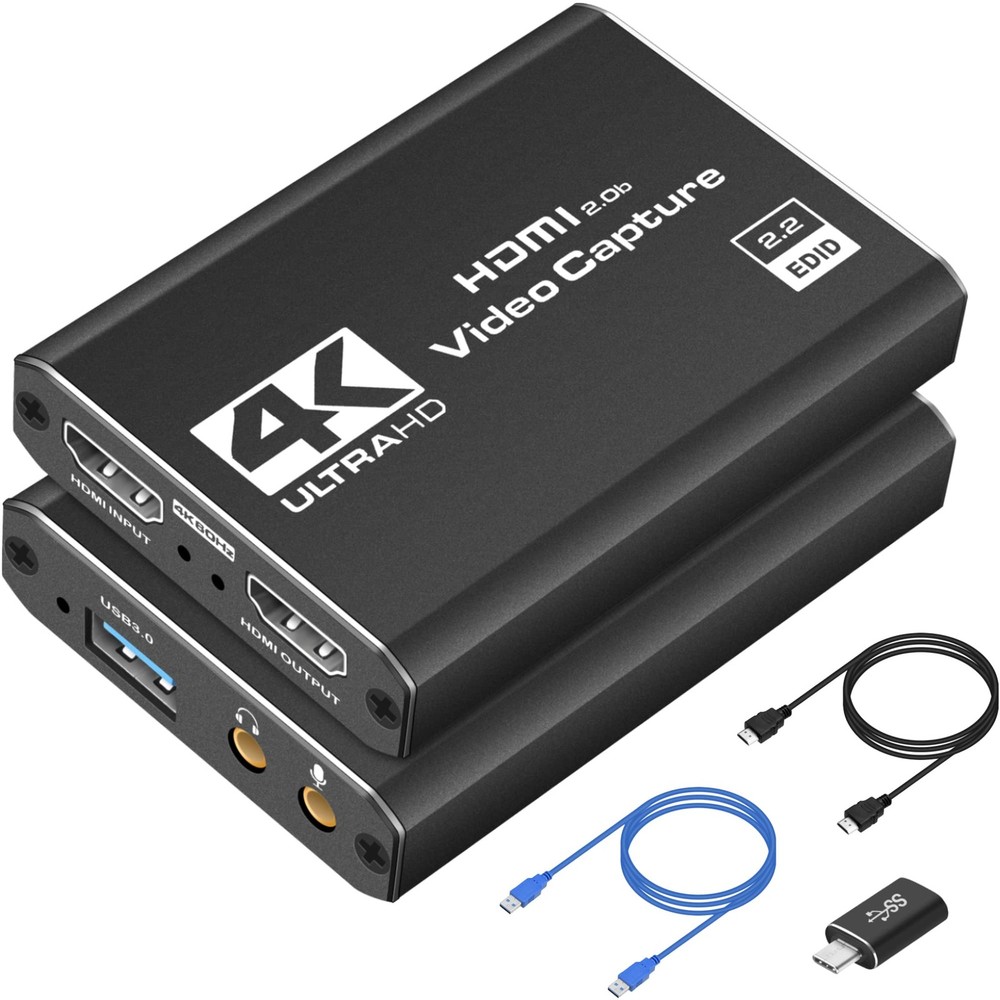 4K HDMI Capture Card USB 3.0 – 1080P 60FPS Gaming & Streaming Video Capture C…