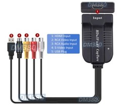 Plug-N-Play USB 2.0 HD SD DVR Adapter With RCA SV HD Inputs For PC Mac