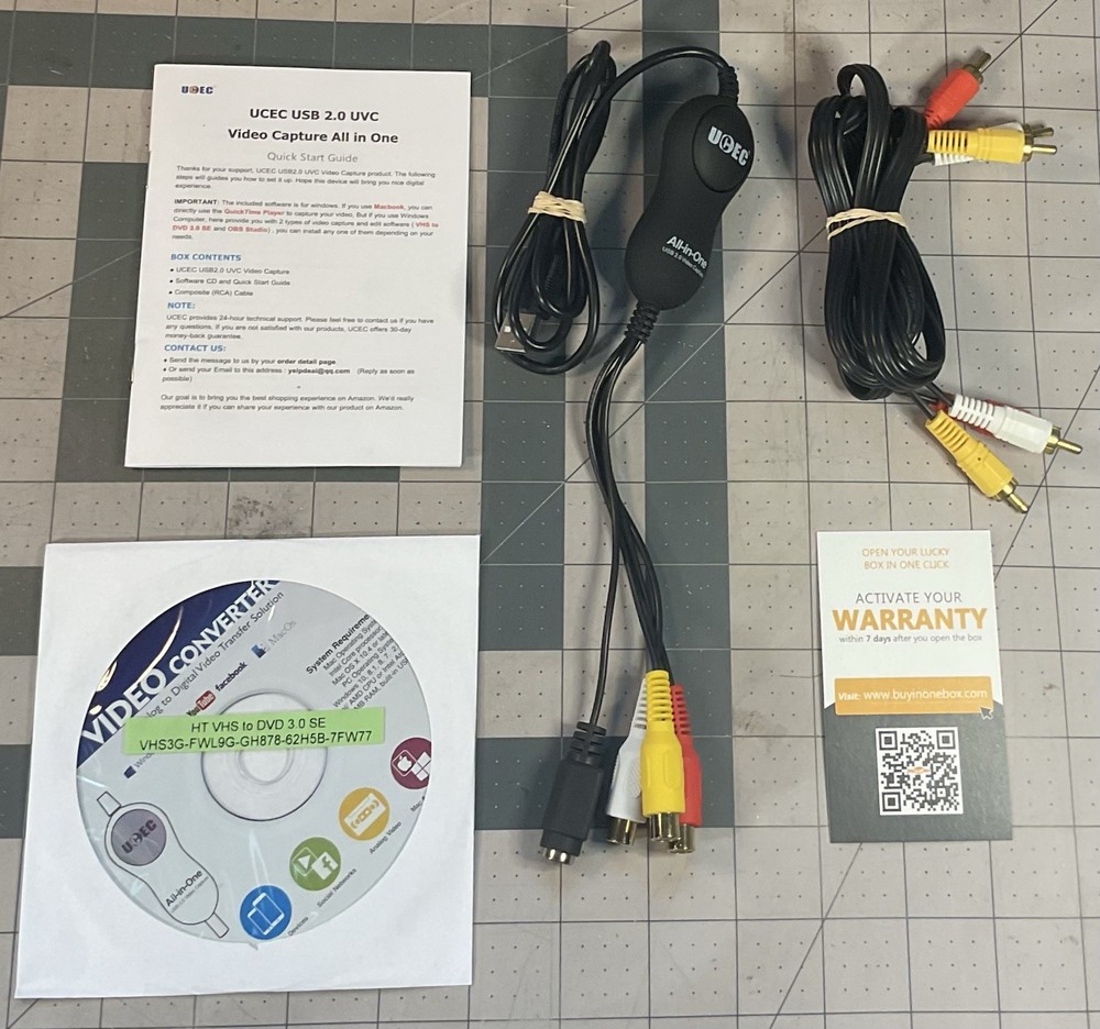 UCEC USB 2.0 Video Capture Card Device, VHS VCR TV to DVD Converter
