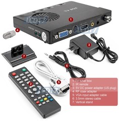 Universal Analog CATV Tuner RF Coax RCA AV To VGA 1080p HD Converter Switcher